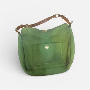 Vintage Coach Green Leather Hobo Bag